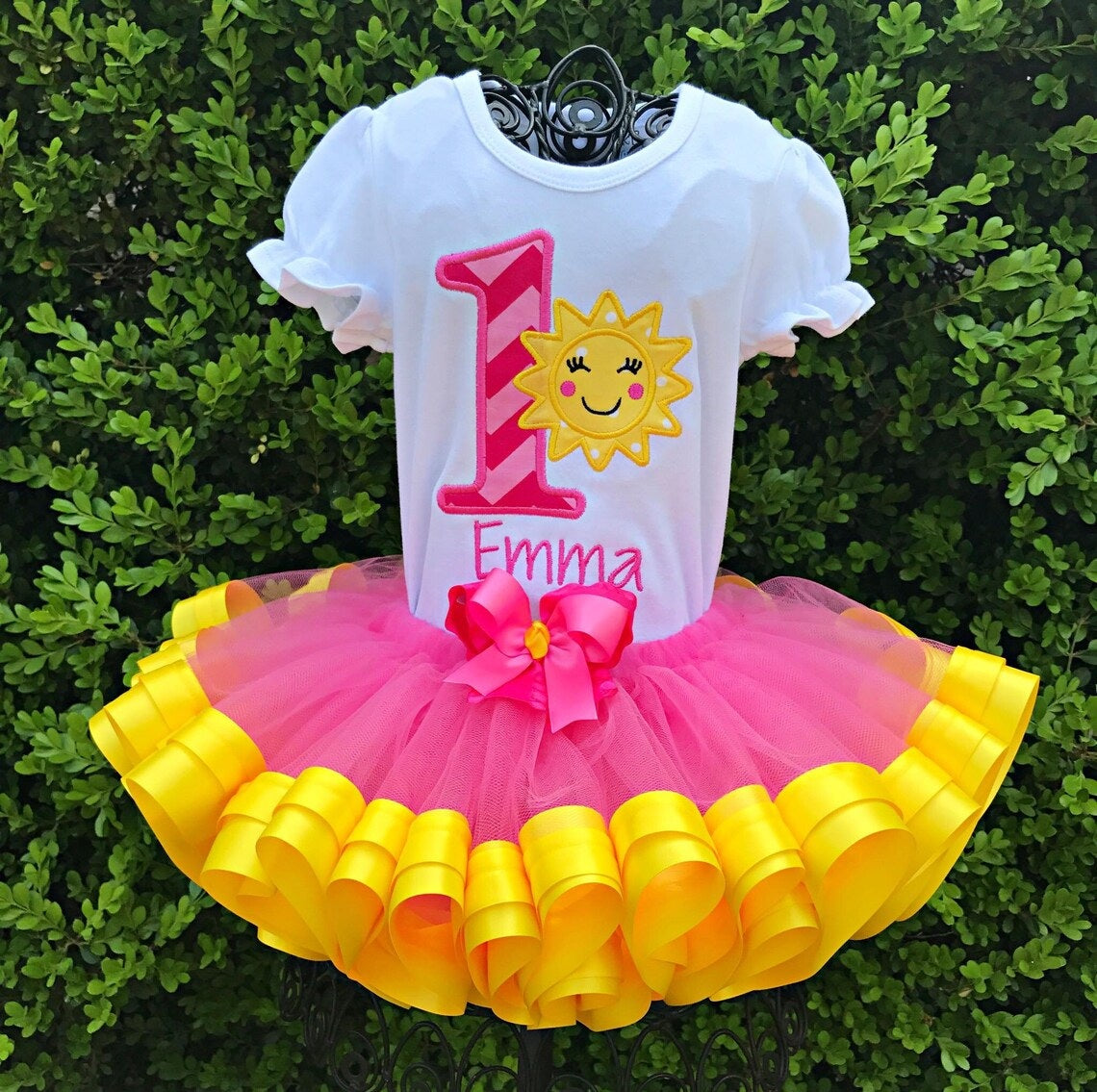 Embroidered Personalized Birthday Sun Sunshine Tutu Set Outfit